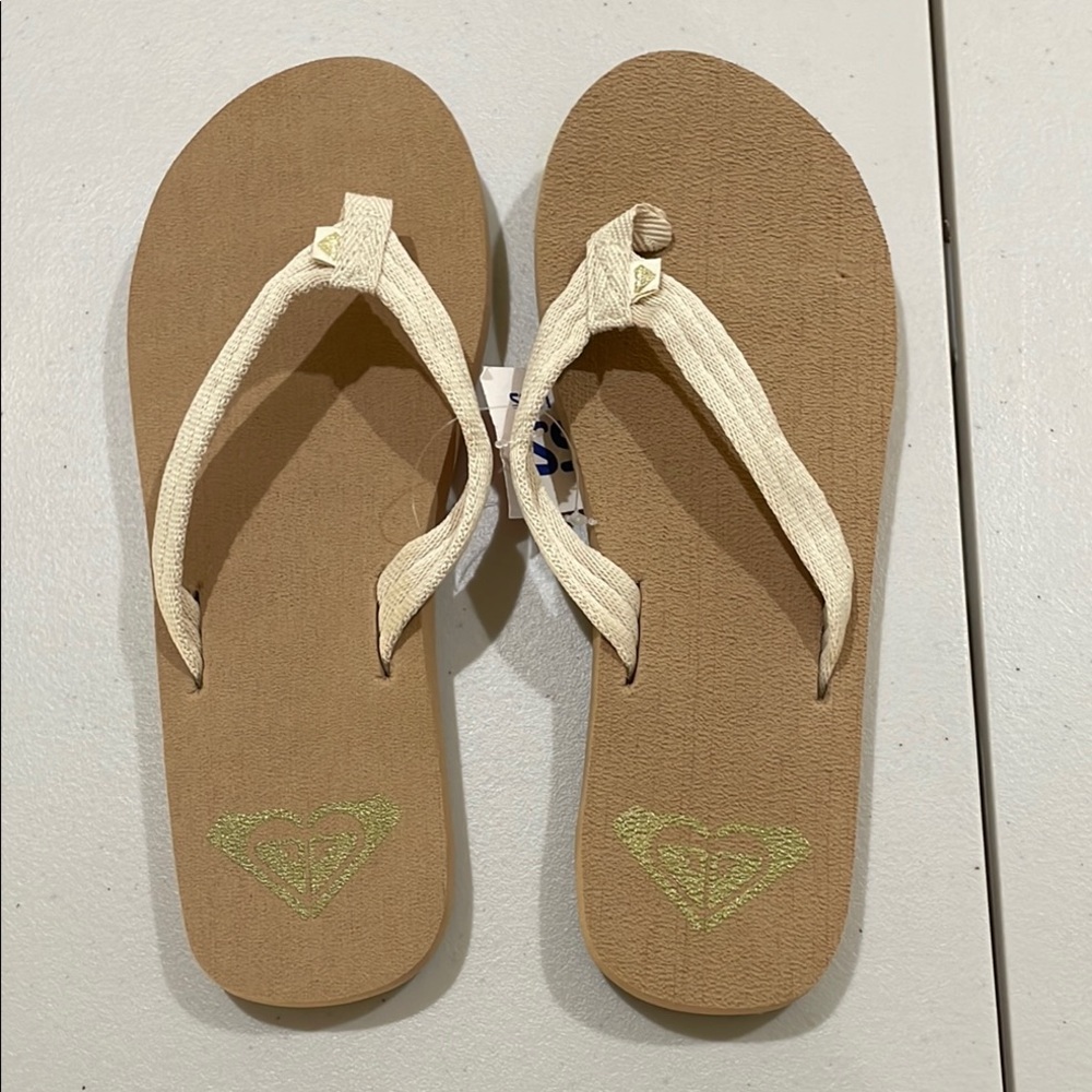 Roxy Brown and Cream Sandals